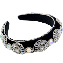 Perlenstirnbänder für Damen, handgefertigtes Perlenblumen-Design mit bequemem Gummiband, Kristall-Strassperlen für täglichen Glamour