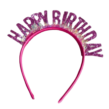 Birthday Party Decorations for Girls, Happy Birthday Headband with Sequins Embellishments, Shiny Letters Birthday Girl Tiara for Comfortable Wear, One