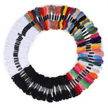 Regnbuefargede broderitrådsett Korsstingtråder for DIY-prosjekter Glatt broderitråd Sterk polyesterbomull Håndverksutstyr Gave til håndverk
