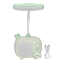 Lampa In-athluchtaithe Inaistrithe Do Sheomra Leanaí, Lampa Staidéir LED Le Sealbhóir Peann Solas Cúraim Súile Muineál Inchoigeartaithe 360