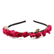 Blumenhaarkranz, Hochzeit, Braut, Blumenmädchen, Abschlussball, Halloween-Party, eleganter Boho-Stil, Rosenblumenkrone
