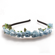 Corona di rose, fascia per capelli da damigella in stile bohémien per feste di Halloween e balli di fine anno, con fiori.