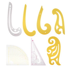 Set de rigle curbate franceze, design flexibil, flexibil, șabloane de desen pentru sistem metric, material plastic transparent, bună flexibilitate,