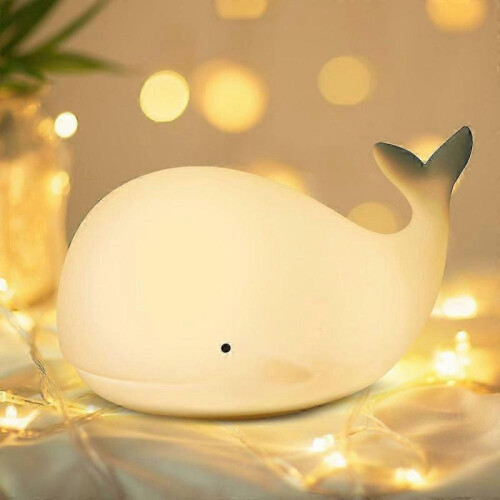 LED Whale Silicone Night Light Kids Light - Whale Silicone Light White 2