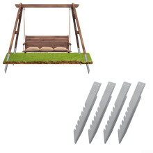 Pack of 4 Heavy Duty Ground Anchors for Swings, Metal Outdoor Playset Anchoring Kit with Screws