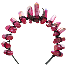 Glamoureuze zonnegodinnenkroon voor liefhebbers van de bohemian stijl, hoofdband van kristalkwarts versierd met maanmotief, handgemaakte tiara,