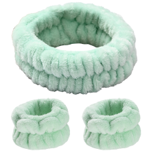 Spa-pannband för kvinnor, ansiktsmakeup-pannband med mjuk korallfleece, bedårande rosettdesign, tvättbara och återanvändbara håraccessoarer