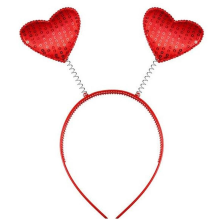 Fasce per capelli a forma di cuore per donne e ragazze, design con paillettes a forma di cuore rosso con struttura e lavorazione squisite, copricapo