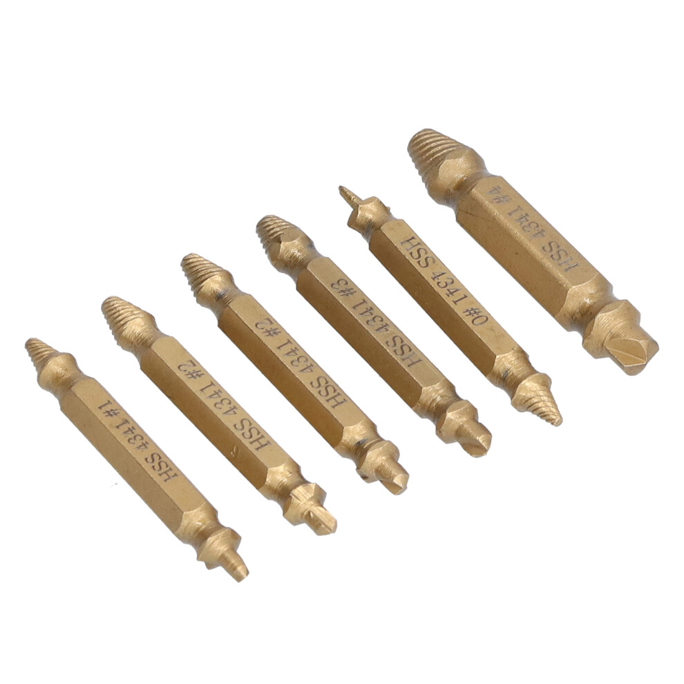 6Pcs Ti Plated High Speed Steel Broken Screw Extractor Set 2In 5011377276368