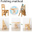 Wooden Folding Ladder Chair 4Step Solid Wood Step Stool MultiFunction Library Display Stand 2