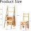 Wooden Folding Ladder Chair 4Step Solid Wood Step Stool MultiFunction Library Display Stand 3