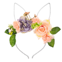 Special Holiday Accessory, Breathable Fabric Floral Rabbit Cosplay Headdress For Women And Babies