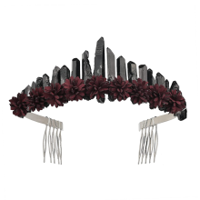 Rosen-smykkedesign, pigepandebånd med sølvfarvet tråd og krystalblomst til fotograferingsrekvisitter (alsidig brug)