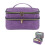 Large Capacity DoubleLayer Sewing Storage Box Organizer with Accessories Basket, Purple 1