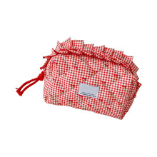 Plaids Make-up-Tasche, modische Handtasche für Mädchen und-Rot