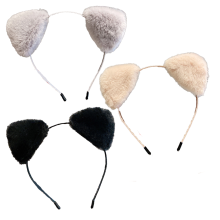 Adorabile fascia per capelli con orecchie da gatto in peluche, fascia elastica di alta qualità realizzata a mano per donne e ragazze, ideale per