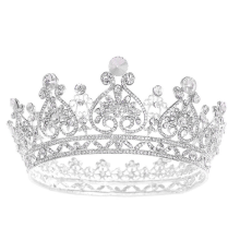 Luksusowa korona z różowego złota, klasyczny kryształowy diadem dla eleganckiego wyglądu księżniczki, ręcznie wykonana z wytrzymałego