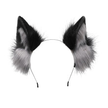 Fascia regolabile con orecchie di animali pieghevoli, fascia per cosplay in materiale morbido per costume da volpe, lupo e gatto, accessorio per