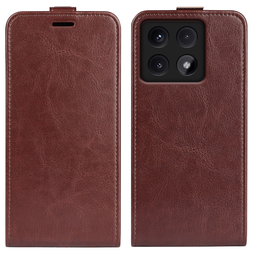 (Brown) For Xiaomi 14T Pro Case With Card Slots Vertical Flip Leather Phone Cover - Black Black,Brown 6914284518431