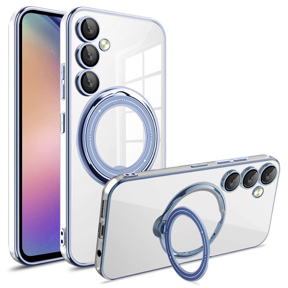 (Blue) For Samsung Galaxy A56 5G / A36 5G Case Kickstand Pc+Tpu Magnetic Phone Cover - Blue 6914283890422