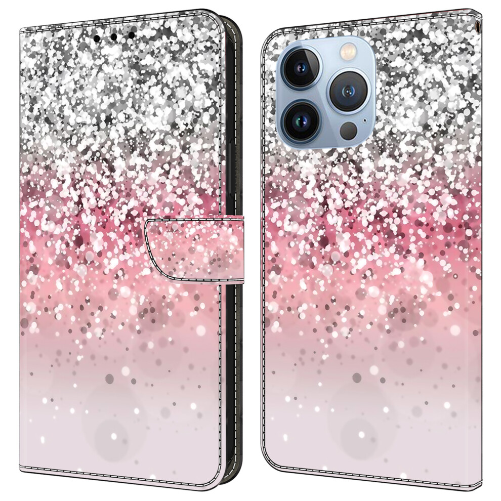 (Gradient) For Iphone 16 Pro Wallet Case Magnetic Clasp 3D Pattern Leather Phone Cover - Colorful Flower 6914282953319