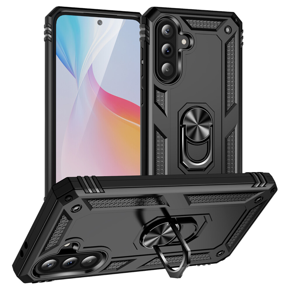 (Black) For Samsung Galaxy A56 5G Case Pc + Tpu Phone Cover With Kickstand - Black 6914280623504