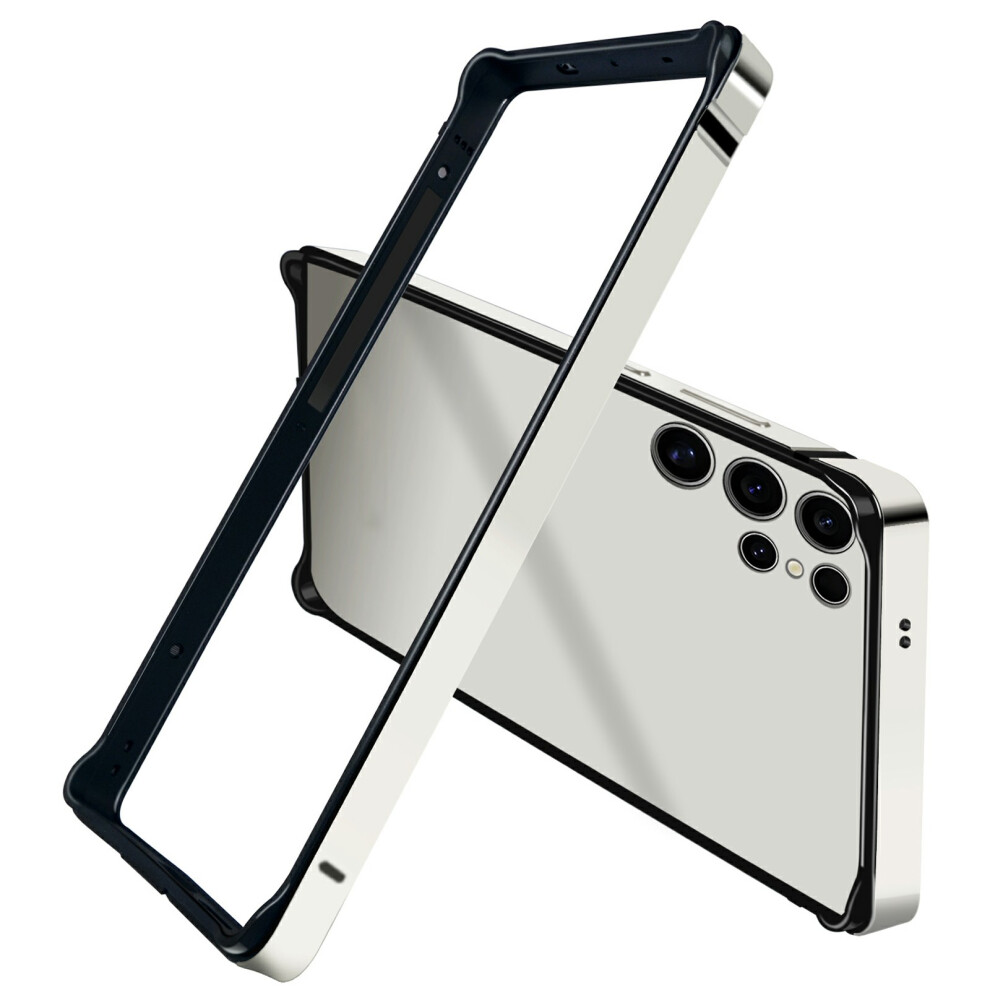 (Silver) For Samsung Galaxy S25 Ultra Bumper Case Tpu + Metal Frame Heat Dissipation Cover - Black Black,Silver 6914282623519