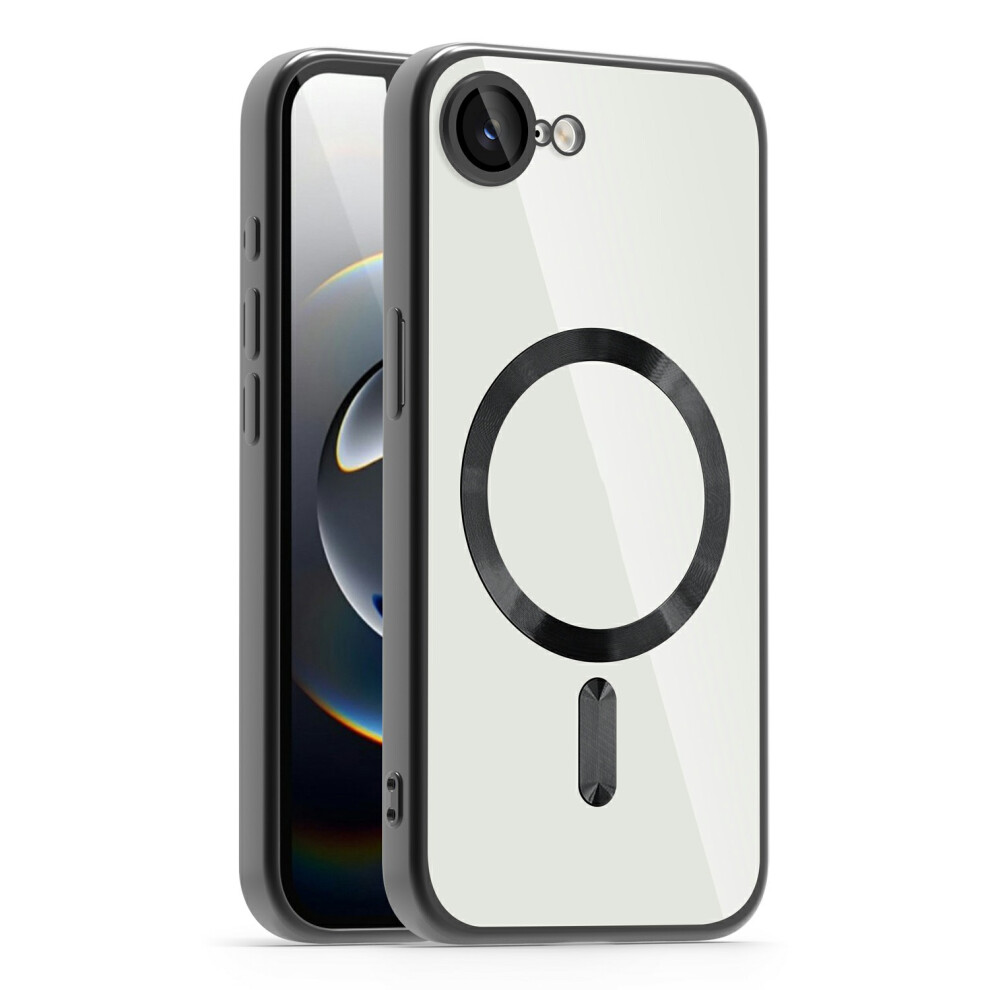 (Black) For Iphone 16E Case Compatible With Magsafe Tpu + Pc Clear Back Cover - Dark Purple Black,Purple 6914284141592