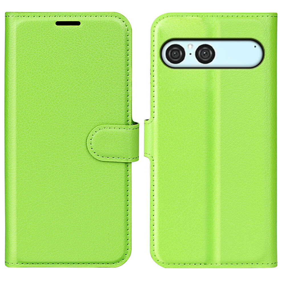 (Green) For Sony Xperia 10 Vii Case Litchi Texture Shockproof Leather Wallet Phone Cover - Black Green,Black 6914282051381