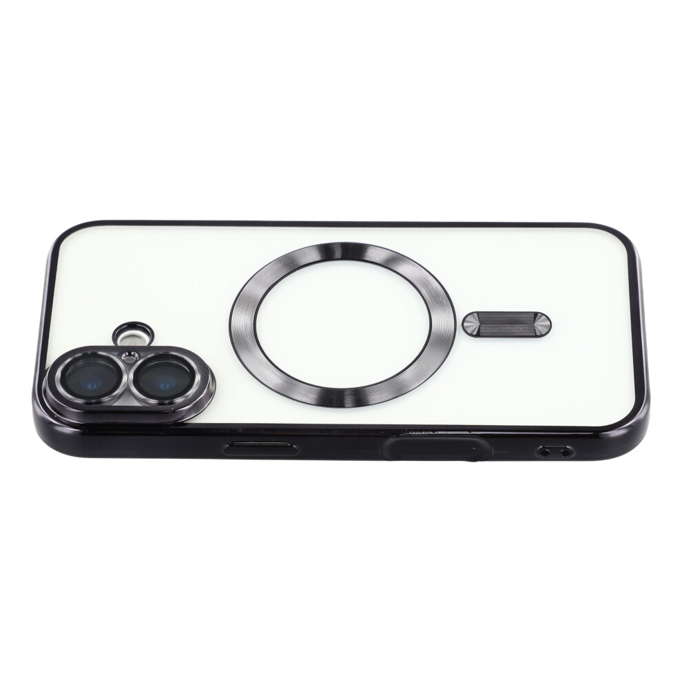 (Black) For Iphone 17 Case Compatible With Magsafe Electroplated Tpu Phone Cover With Lens Film - Grey Black,Grey 6914287368200