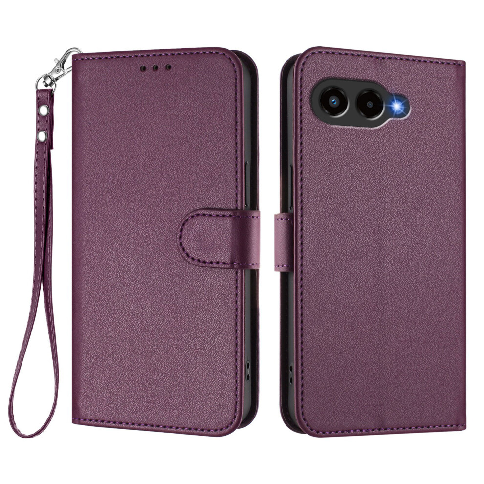 (Purple) For T-Mobile T Phone 3 / T-Mobile Revvl 8 Leather Case Wallet Stand Phone Cover With Wrist Strap - Black Black,Purple 6914285098529