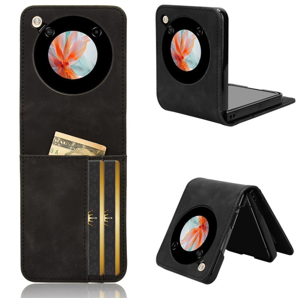 (Black) For Zte Nubia Flip 5G / Libero Flip A304zt Leather Case Card Slots Phone Cover - Brown Black,Brown 6914283891603