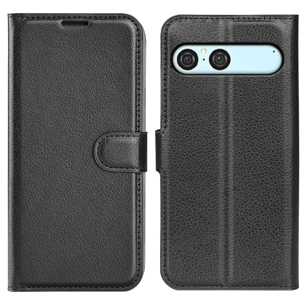 (Black) For Sony Xperia 10 Vii Case Litchi Texture Shockproof Leather Wallet Phone Cover - Black 6914280575735