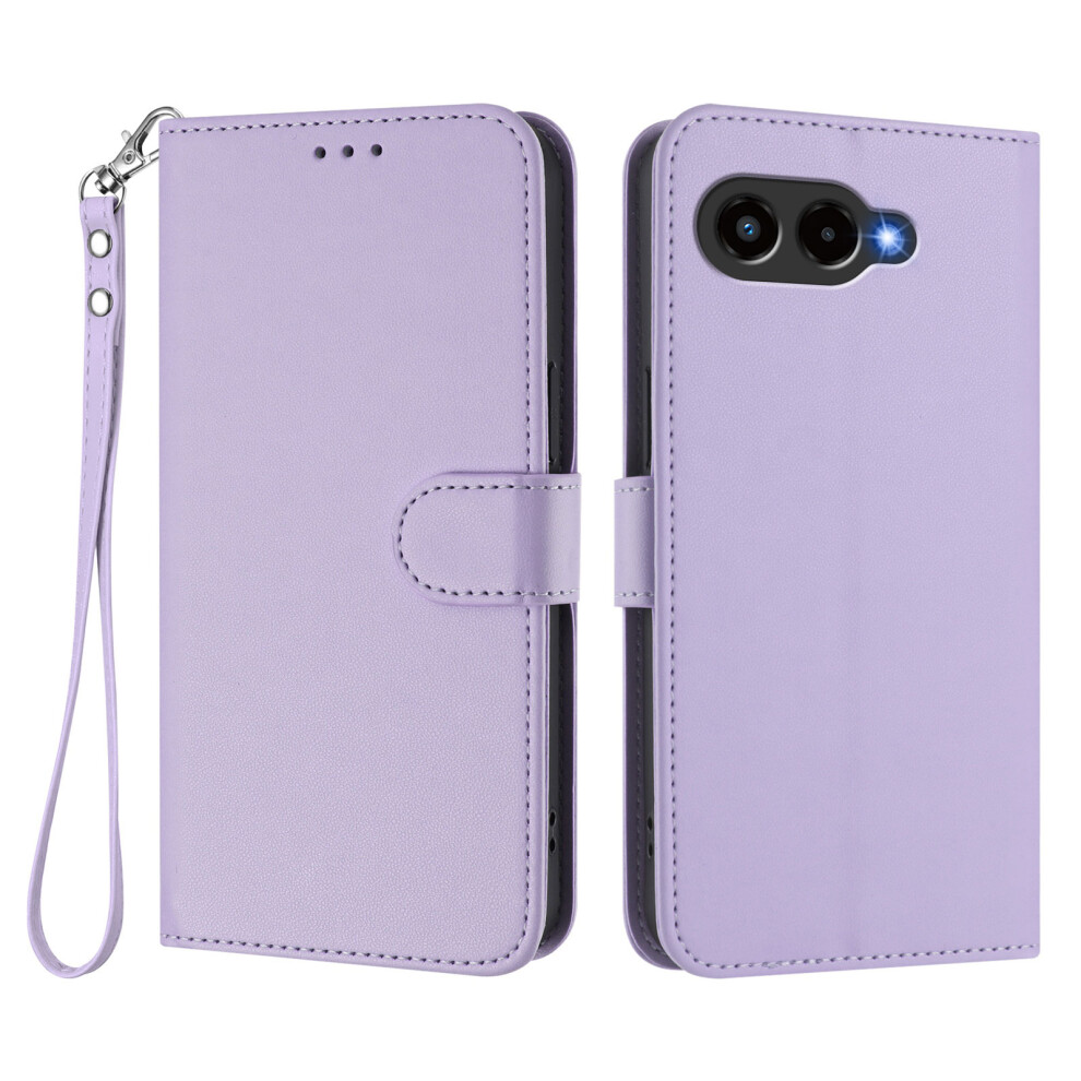 (Light Purple) For T-Mobile T Phone 3 / T-Mobile Revvl 8 Leather Case Wallet Stand Phone Cover With Wrist Strap - Black Black,Purple 6914284974329