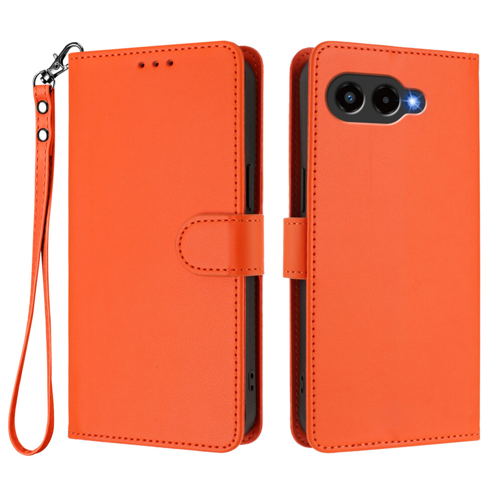 (Orange) For T-Mobile T Phone 3 / T-Mobile Revvl 8 Leather Case Wallet Stand Phone Cover With Wrist Strap - Black Orange,Black 6914286812407