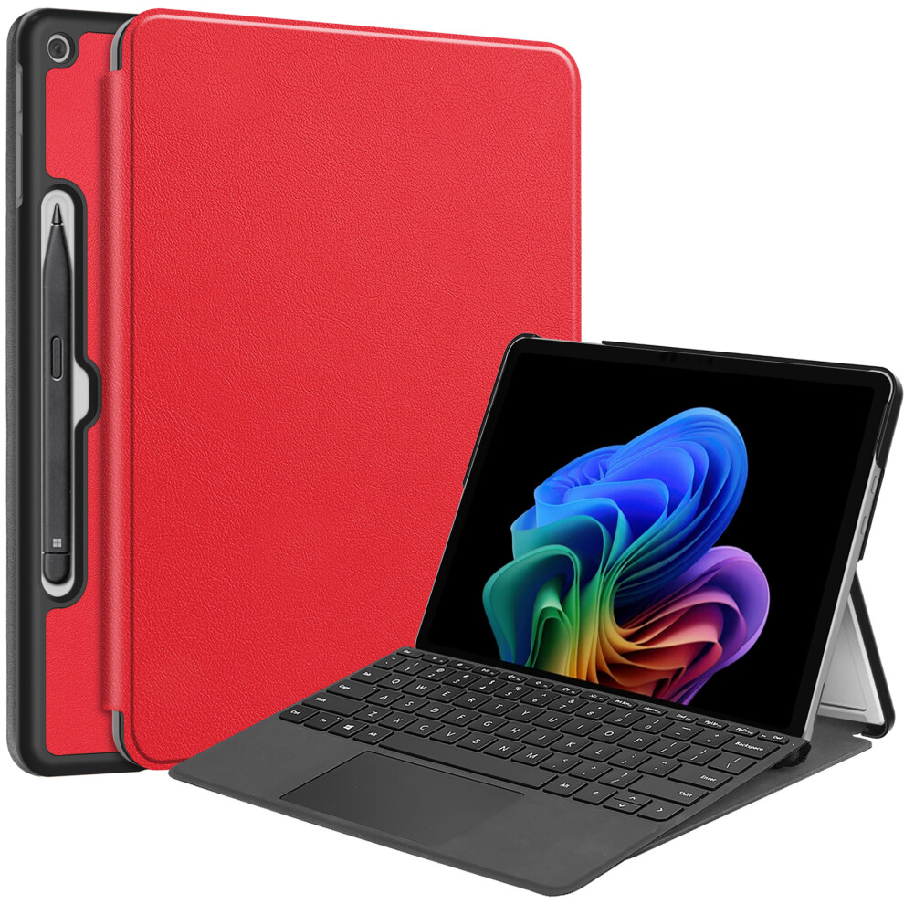 (Red) For Microsoft Surface Pro 12Inch Case Pu Leather Folding Stand Folio Tablet Cover - Black Black,Red 6914288025027