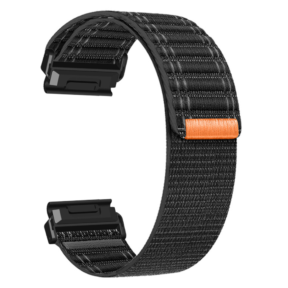 (Black) 22Mm Watchband For Garmin Fenix 8 (47Mm) / 7 / 6 / 5 Bands Titanium Nylon Loop Wrist Strap - Army Green Green,Black 6914280488301