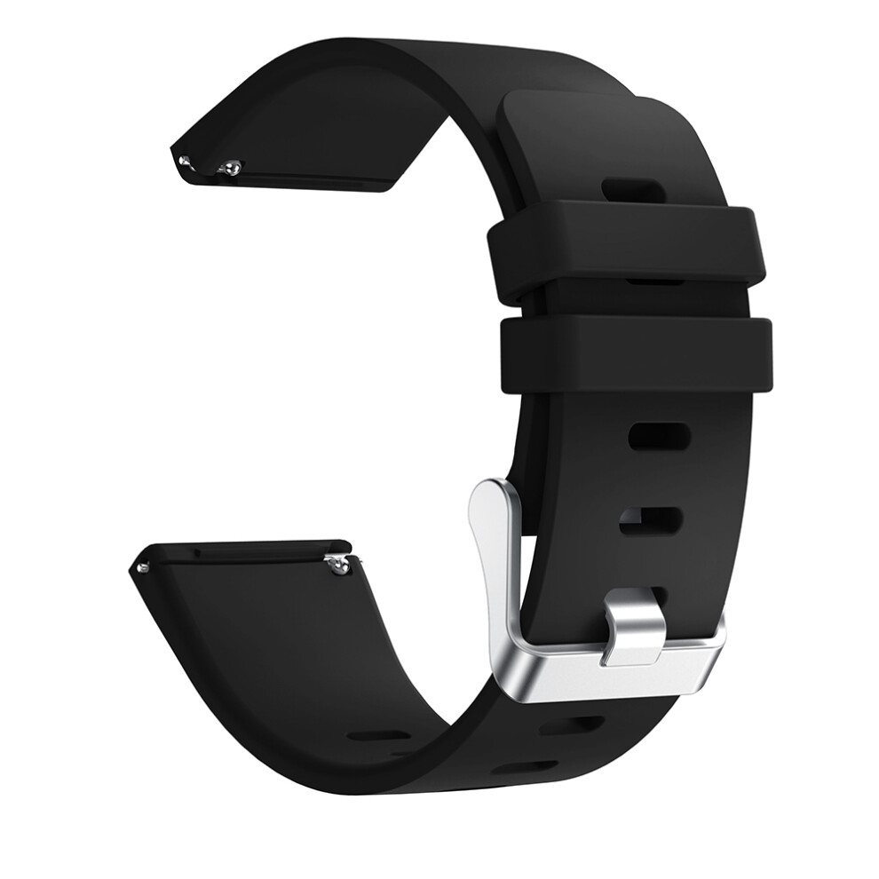 (Black) Silicone Smart Watch Strap [Large Size] For Fitbit Versa Lite/Versa/Versa 2 - Black 6914283445035