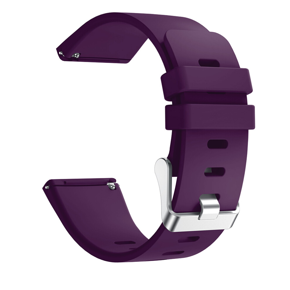 (Purple) Silicone Smart Watch Strap [Large Size] For Fitbit Versa Lite/Versa/Versa 2 - Black Black,Purple 6914283029808