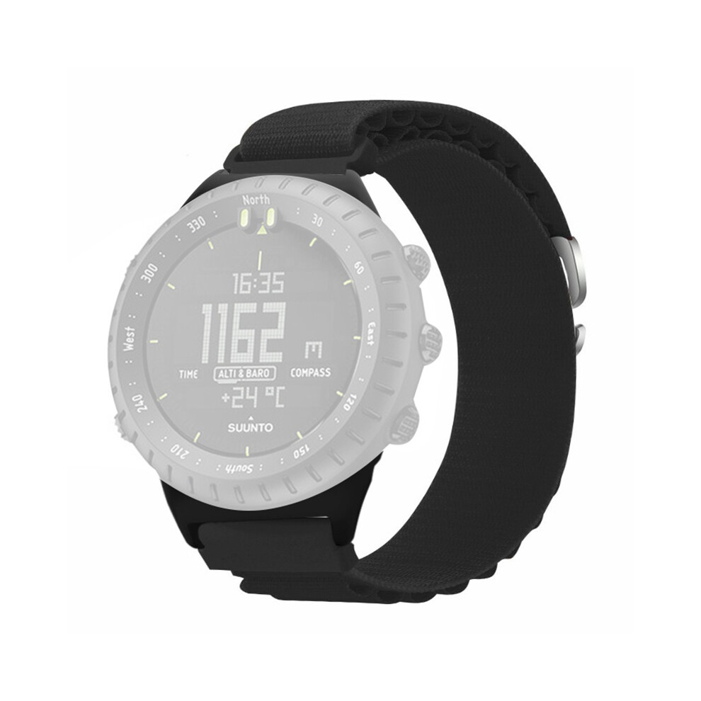 (Black) For Suunto Core Watch Band 22Mm Nylon Loop Adjustable Wrist Strap With Connector - White+Orange Black 6914286811035