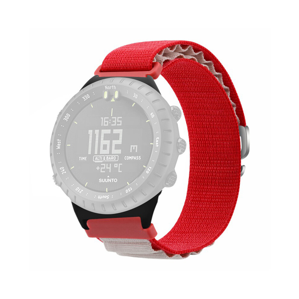 (+White) For Suunto Core Watch Band 22Mm Nylon Loop Adjustable Wrist Strap With Connector - White+Orange Red/White 6914280648583