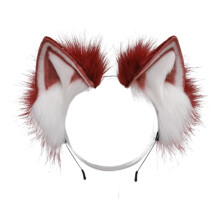 Fascia per capelli in morbida pelliccia sintetica per cosplay e feste, con simpatiche orecchie da gatto e dettagli in pelliccia lunga, fascia
