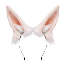 Simulering plysch kaninöron hårring, bekväm passform mjuk fuskpäls huvudbonad för vuxen cosplay, lätt att bära justerbar design för