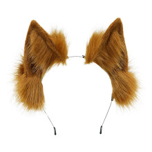 Copricapo fatto a mano con orecchie di animali, fascia per capelli cosplay realizzata in pelliccia sintetica di alta qualità, morbida e dall'aspetto