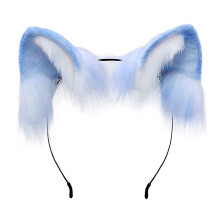 Orejas y cola de animales para cosplay, diadema ajustable de piel sintética con diseño de alambre flexible, apariencia linda y realista para