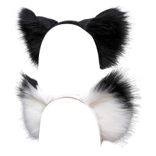 Fascia regolabile con clip facile da agganciare per donne e ragazze, orecchie realistiche in pelliccia, accessorio per cosplay, orecchie di animali