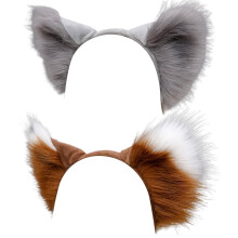 Állatfülek Cosplay fejpánt, állítható fejpánt realisztikus szőrös fülekkel női lányoknak, puha műszőrme hosszú fülpánt Halloween