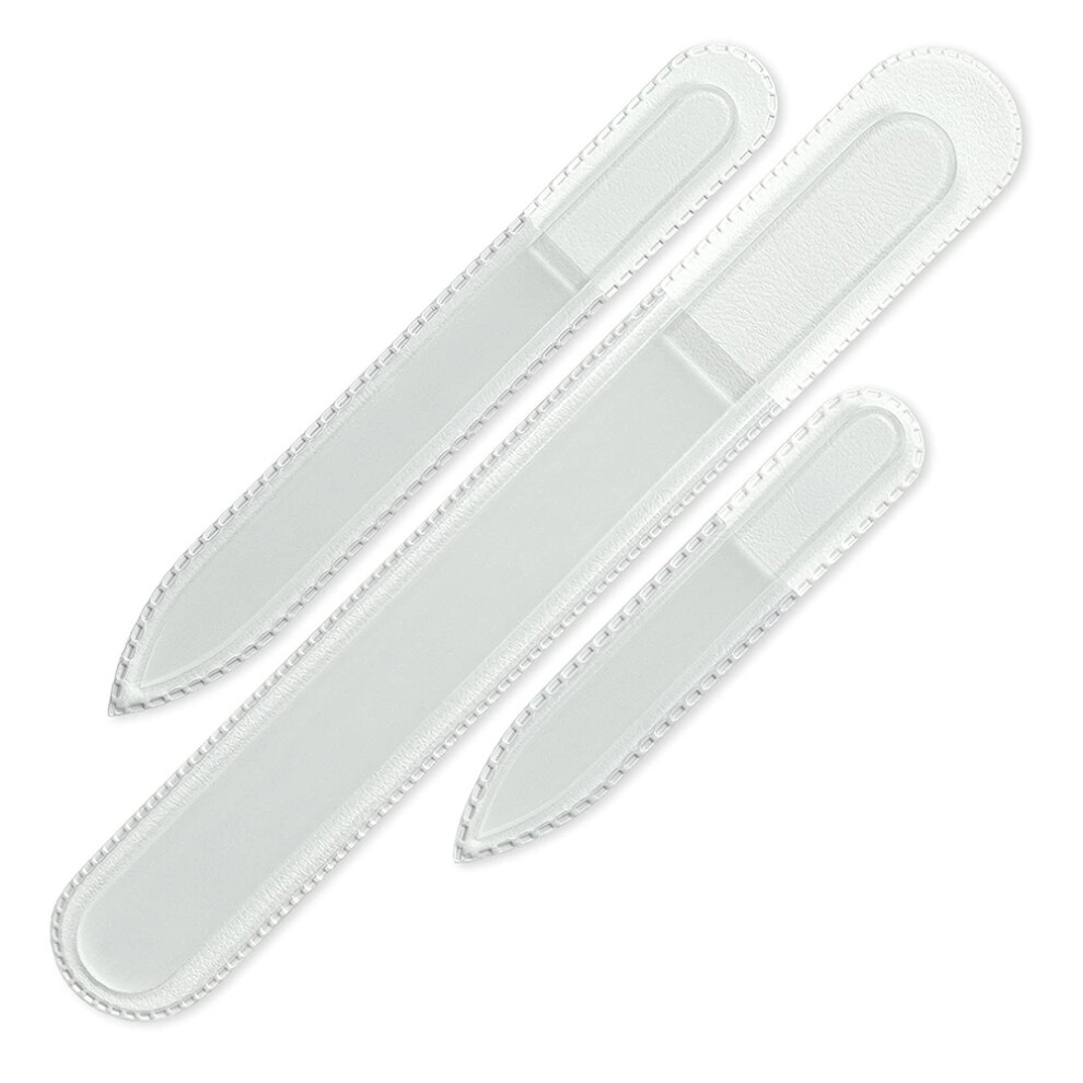 Professional Grade, Crystal Nail File Czech Glass Nail Files, Durable Hardened Glass Alloy, Washable Double Sided for Convenience, Etched for Precisi