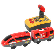Trem de controle remoto para crianças, conjunto de trem a bateria com motor potente e conexão magnética, efeitos sonoros realistas e luzes