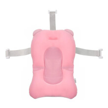 Adjustable Buckle Mat For Baby Bath Pad, LeakProof PVC Bathtub, Newborn Bath Supports, Pink